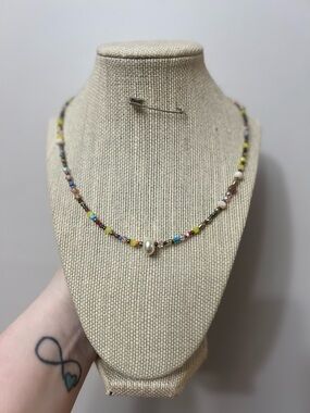 #67. Handmade Boho Necklace with Pearl